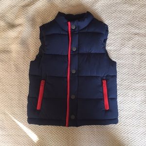 Janie and Jack navy blue and red puffer vest
